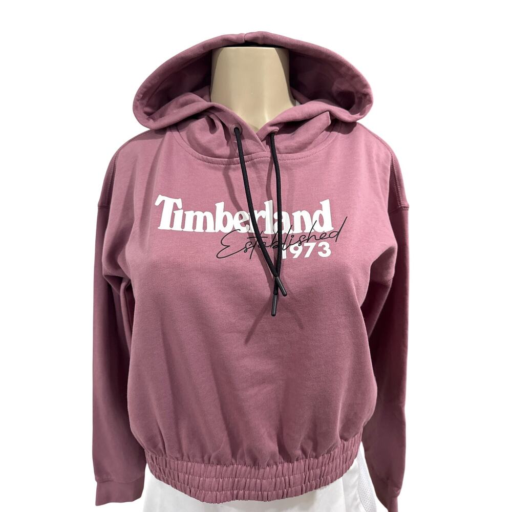 Timberland Women's Cropped Hoodie - Mauve Pink - Size: XS